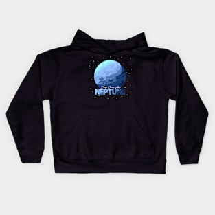 Neptune Planet Logo, Astronomy Space Exploration Art Kids Hoodie